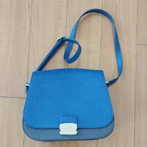Beautiful SISLEY Blue Gray Women Shoulder Bag Crossbody Handbag Adjustable Strap